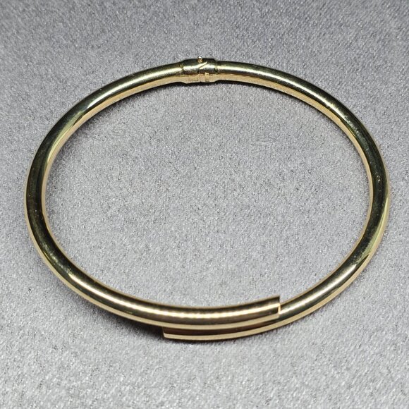 14K Yellow Gold Bangle Bracelet Crossover EUC - Picture 2 of 4